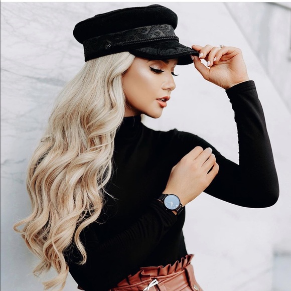 ahleetah Accessories - BLACK BAKER BOY HAT